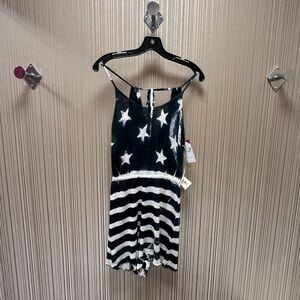 NWT Starry Striped Sleeveless Romper